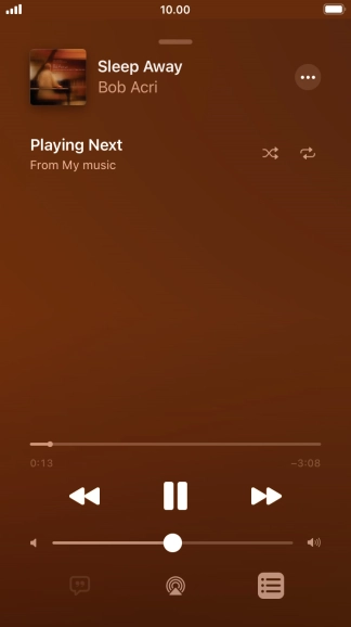Press the shuffle icon to turn the function on or off.