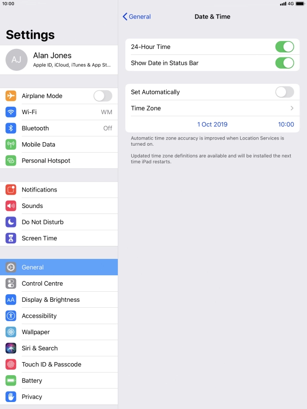 Press the indicator next to 