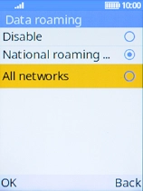Select All networks to turn the function on or off.