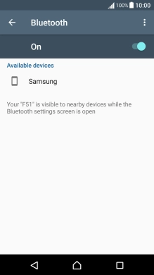 Press the required Bluetooth device and follow the instructions on the screen to pair the device with your phone.