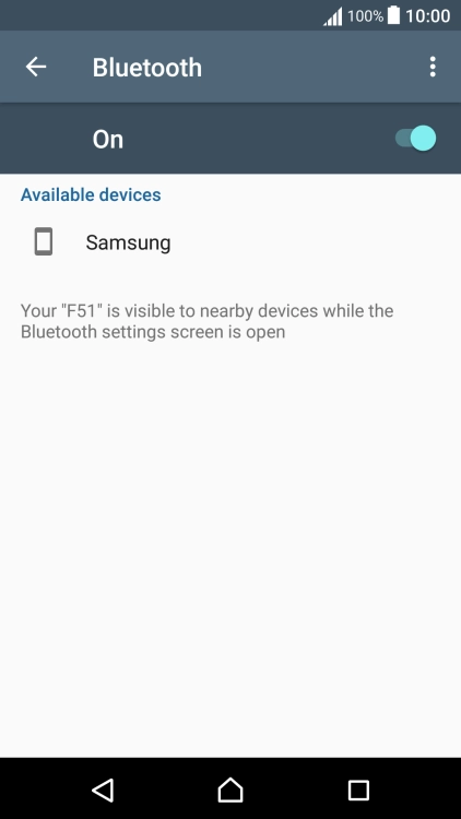 Press the required Bluetooth device and follow the instructions on the screen to pair the device with your phone.