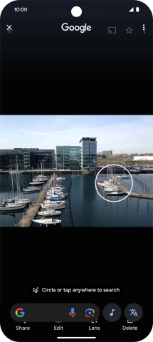 Draw a circle around the required object on the picture and wait for the search results.