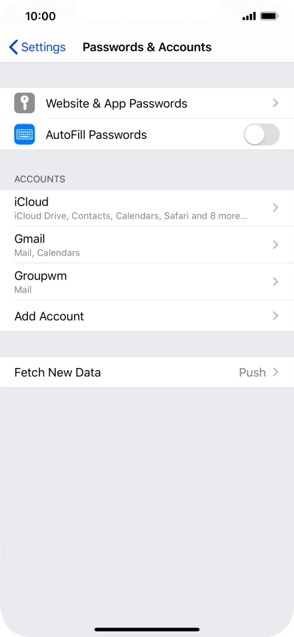 Press the required account.
