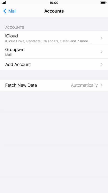 Press the name of the email account you've just set up.