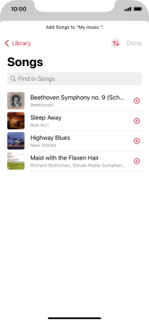 Go to the required category and press the required audio file.