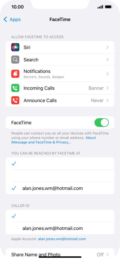 Press the indicator next to 