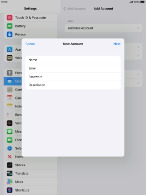 Press Description and key in the required name.