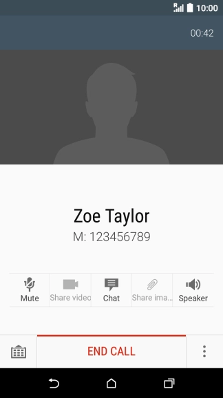 Press END CALL.
