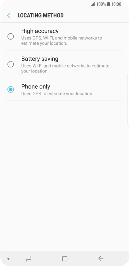 If you select High accuracy, your phone can find your exact position using the GPS satellites, the mobile network and nearby Wi-Fi networks. Satellite-based GPS requires a clear view of the sky. If you select High accuracy, your phone can find your exact position using the GPS satellites, the mobile network and nearby Wi-Fi networks. Satellite-based GPS requires a clear view of the sky.