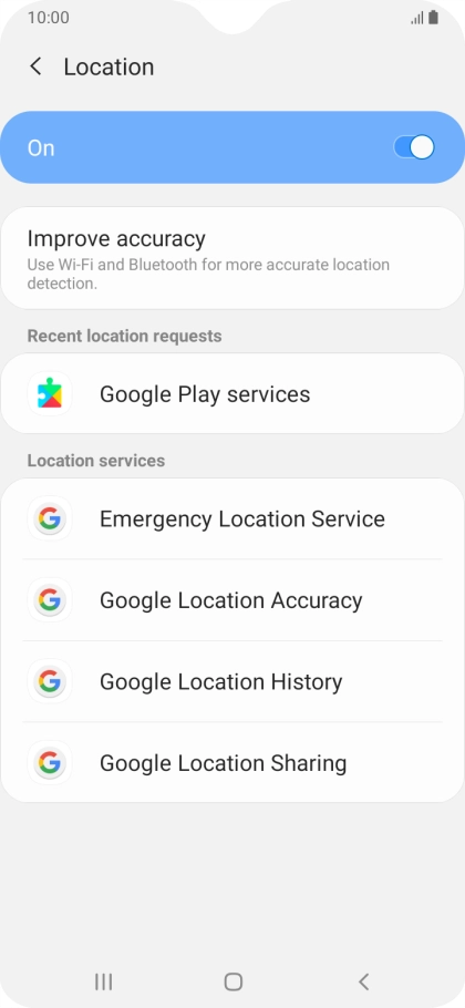 Press Google Location Accuracy.