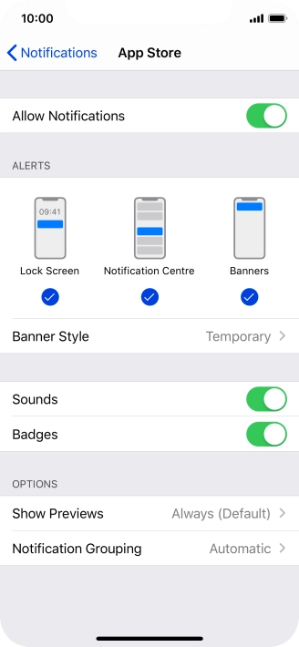 Press the indicator next to 