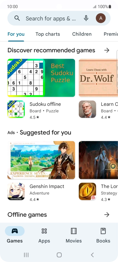 Press the profile icon.