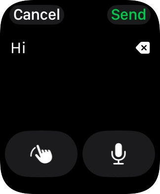 Press the microphone icon and record the message.