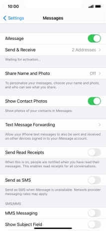 Press the indicator next to 