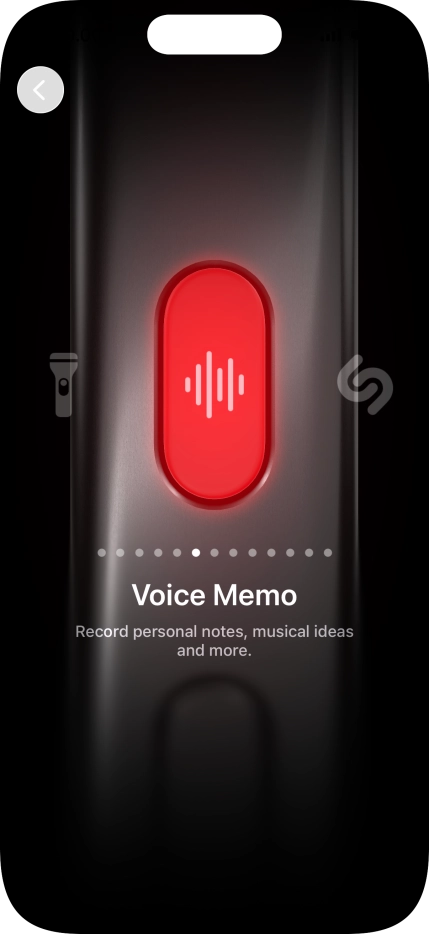 Slide your finger right or left on the screen to select the required function. Slide your finger right or left on the screen to select the required function.