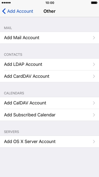 Press Add Mail Account.