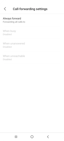 Press the required divert type. Press the required divert type.