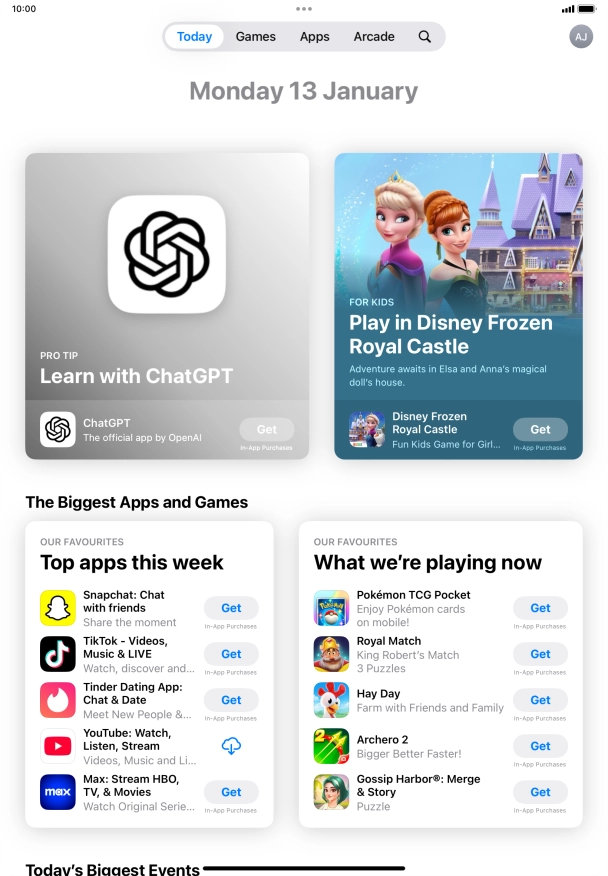 Press the search icon. Press the search icon.