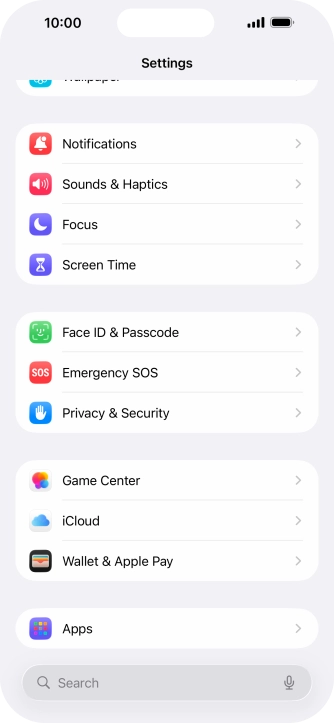 Press Face ID & Passcode.