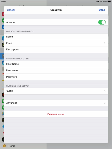 Press SMTP. Press SMTP.