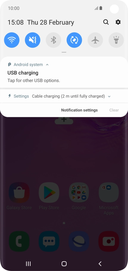 Press Tap for other USB options..