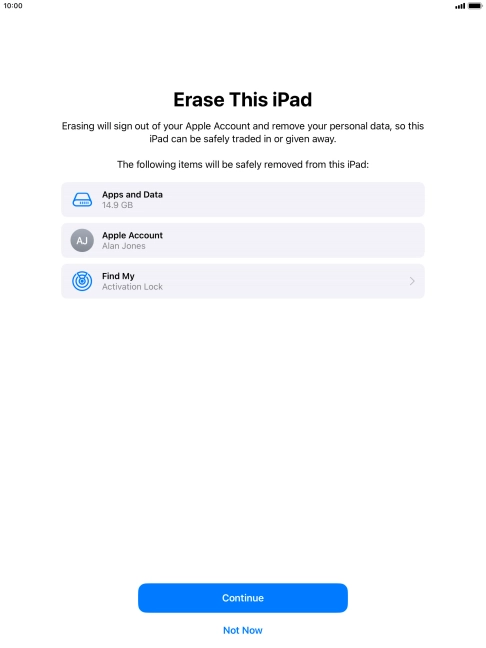 Press Continue. Press Continue.