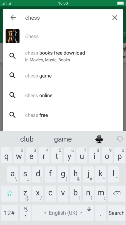 Key in the name or subject of the required app and press Search.