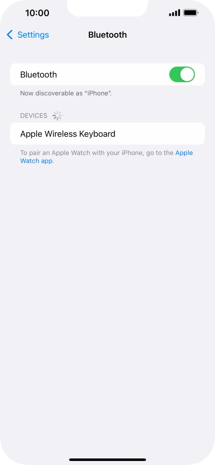 Press the required Bluetooth device and follow the instructions on the screen to pair the device with your phone.