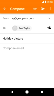 Press the text input field and write the text for your email message.