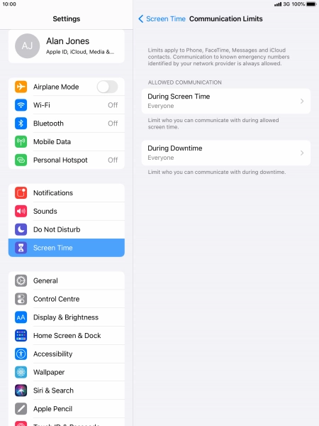 Press During Screen Time.
