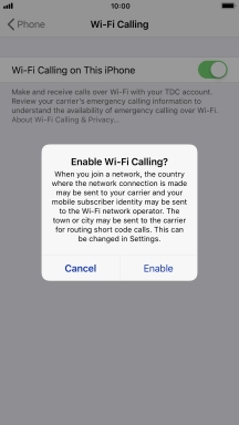 If you turn on the function, press Enable.
