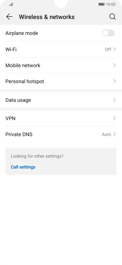 Press Mobile network.