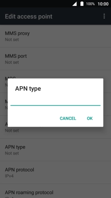Key in default and press OK.