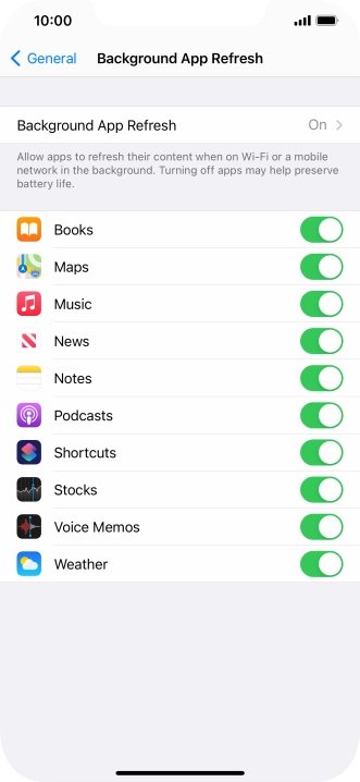 Press Background App Refresh.