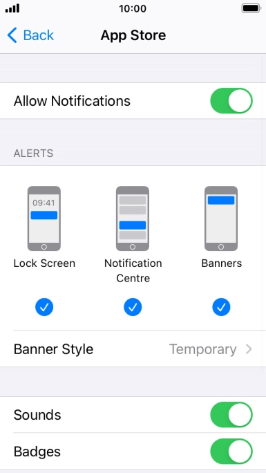 Press the indicator next to 
