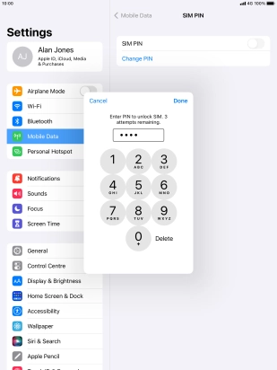 Key in your PIN and press Done. Key in your PIN and press Done.