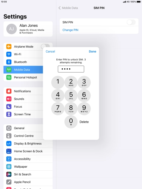 Key in your PIN and press Done. Key in your PIN and press Done.