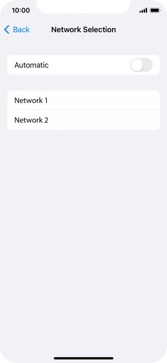 If you turn off the function, press the required network.