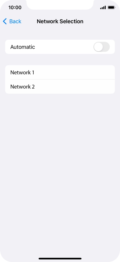 If you turn off the function, press the required network.