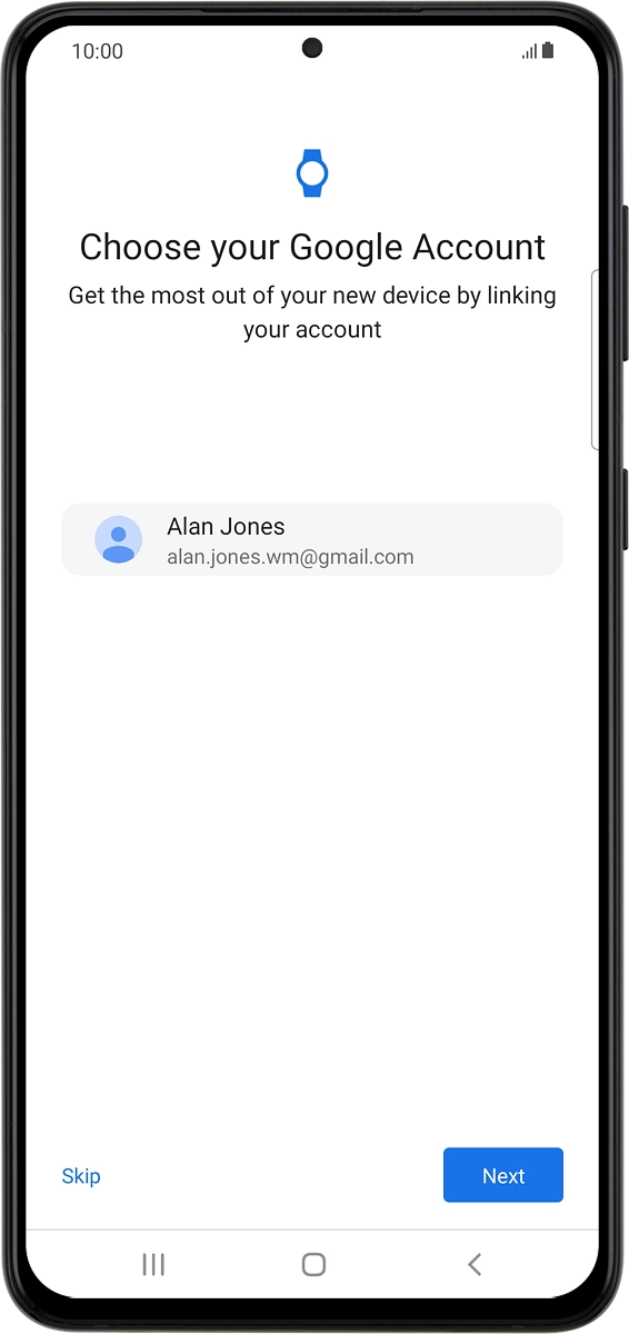 On your phone: Press the required Google account.