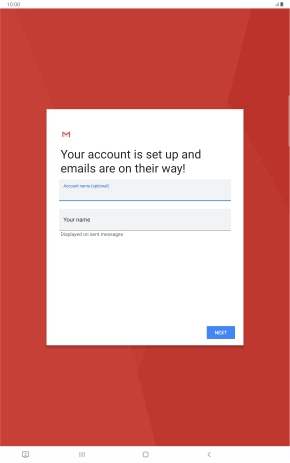Press Your name and key in the required sender name.