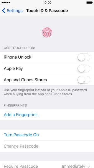 Press Add a Fingerprint... and follow the instructions on the screen to add your fingerprint.