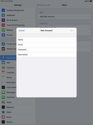 Press Name and key in the required sender name.