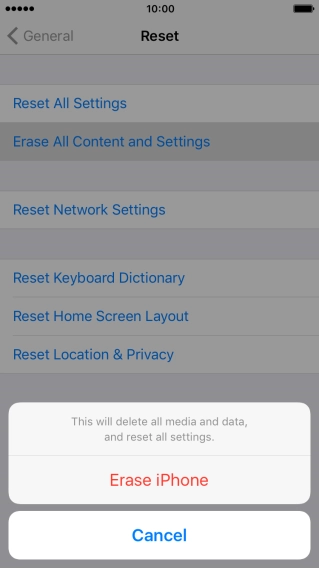 Press Erase iPhone.
