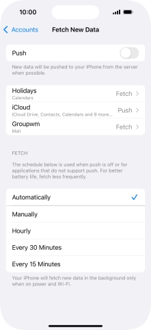 If you turn off the function, press the required setting.