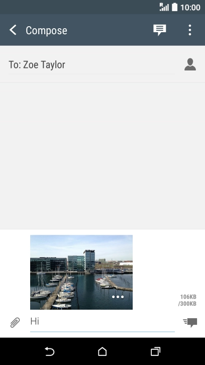 Press the send icon when you've finished your picture message.