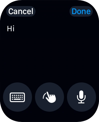 Press the microphone icon and record the message.