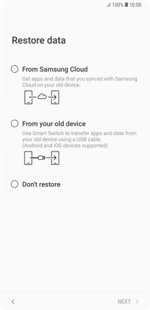 You can transfer the contents of another phone to your phone when it's activated for the first time and after a factory reset. When this screen is displayed, your phone is ready to transfer contents from another phone. You can transfer the contents of another phone to your phone when it's activated for the first time and after a factory reset. When this screen is displayed, your phone is ready to transfer contents from another phone.