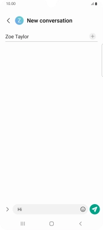 Press the send icon when you've finished your text message.