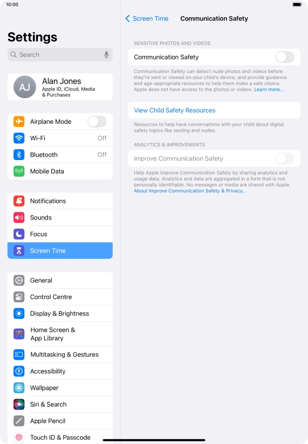 Press the indicator next to 
